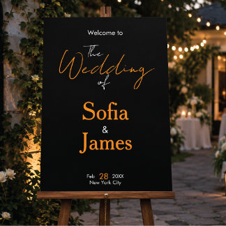 Señal Acrílica Letrero de Entrada de Boda Moderna Elegante