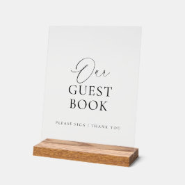 Señal Acrílica Letrero de Libro de Invitados de Bodas de Acrílico