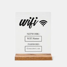 Señal Acrílica Letrero de mesa de acrílico de contraseña Wifi per