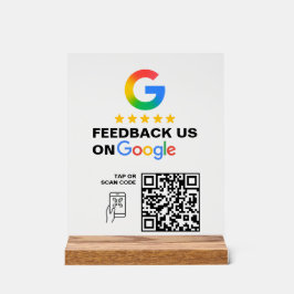 Señal Acrílica Letrero de revisión de código QR de logo personali