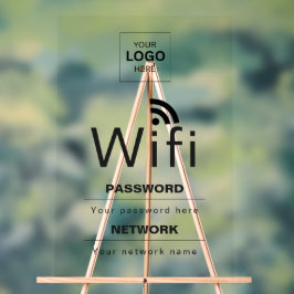 Señal Acrílica Letrero de WiFi personalizado para negocios con tu
