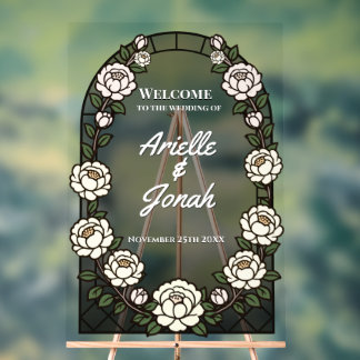 Señal Acrílica Letreros de bienvenida de boda personalizados - Es