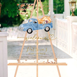 Señal Acrílica Leyenda de bienvenida de Baby Shower de la caída d