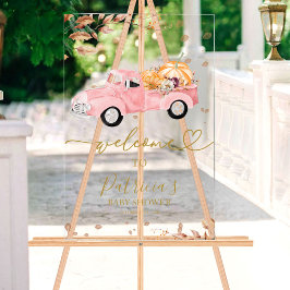 Señal Acrílica Leyenda de bienvenida de Baby Shower de la caída d
