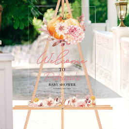 Señal Acrílica Leyenda de bienvenida de Baby Shower de la caída d