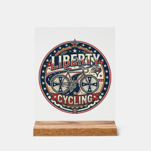 Señal Acrílica Liberty Cycling Patriótico Patriótico Cycling Vint