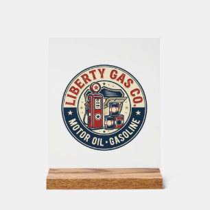 Señal Acrílica Liberty Gas Co Patriótica Estación de Servicio Pat