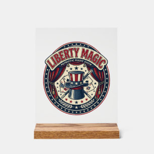 Señal Acrílica Liberty Magic Patriótico Espectáculo de Magia Patr