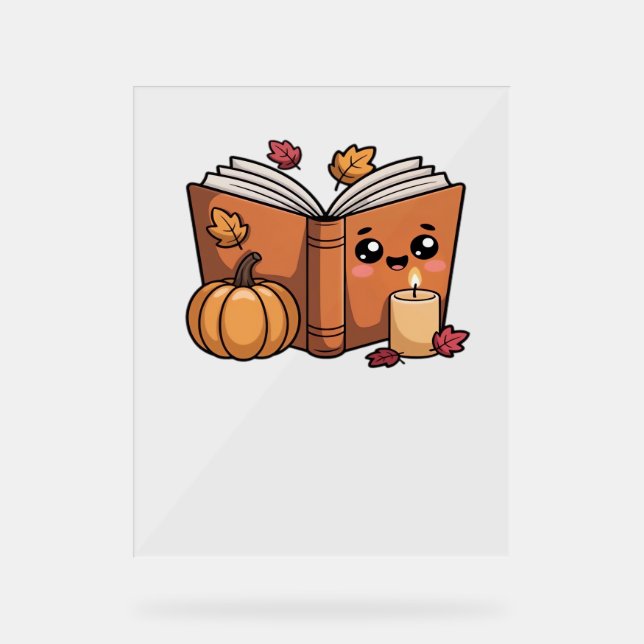 Señal Acrílica libro de acción de gracias kawaii 'T-Shirt sobredi (Anverso)