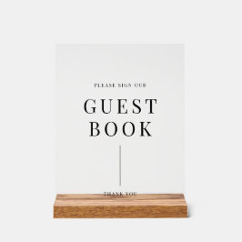 Señal Acrílica Libro de Bodas Moderno y Elegante