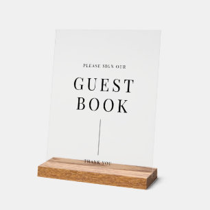 Señal Acrílica Libro de Bodas Moderno y Elegante