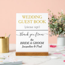 Libro de firmas de boda de color oro blanco NOMBRE
