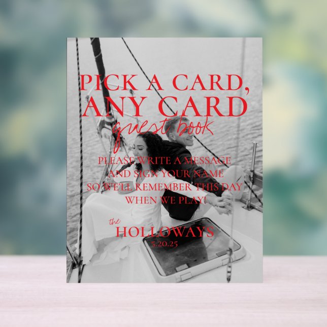 Señal Acrílica Libro de firmas de cartas de juego con fotos moder (Neutral )