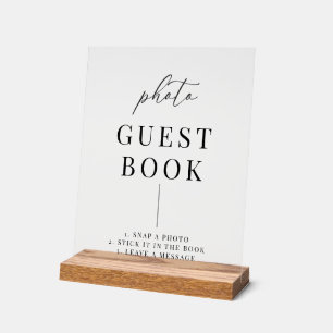 Señal Acrílica Libro de fotos de la moderna y elegante boda