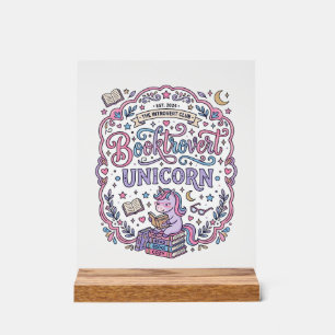 Señal Acrílica Libro de Unicornio Divertido Regalo Diseño