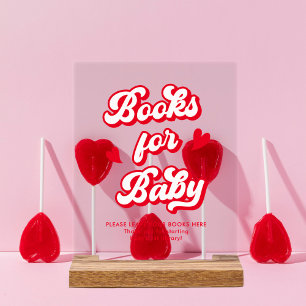 Señal Acrílica Libros de San Valentín de Baby Shower para el bebé