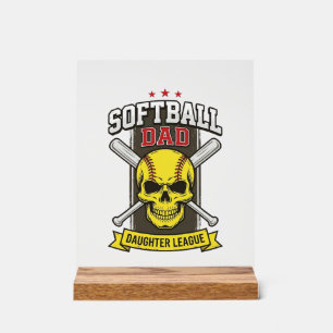 Señal Acrílica Liga de softball padre e hija diseño vectorial vin