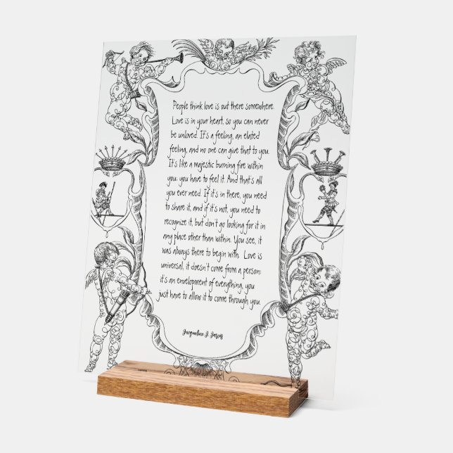 Señal Acrílica Línea de expresión amor Art Victorian Simple (Ángulo)