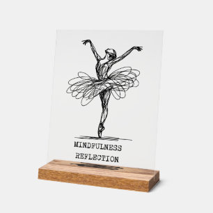 Señal Acrílica Línea minimalista de arte Ballerina Dance Design