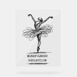 Señal Acrílica Línea minimalista de arte Ballerina Dance Design