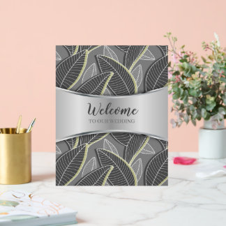 Señal Acrílica Líneas curvadas Ramas deja G626 gris