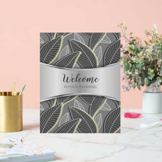 Señal Acrílica Líneas curvadas Ramas deja G626 gris (Boda)