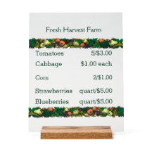 Lista de precios de mercado para los agricultores