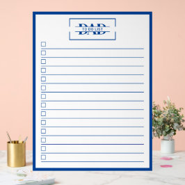 Señal Acrílica Lista de tareas de Papá Monograma 18" x 24" Pizarr