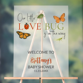 Señal Acrílica Little Love Bug Baby Shower Welcome