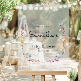 Señal Acrílica Little Wildflower Boho Dream - Baby Shower