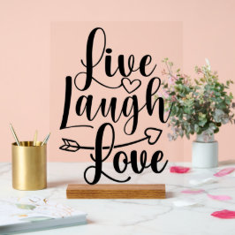 Señal Acrílica Live Laugh Love