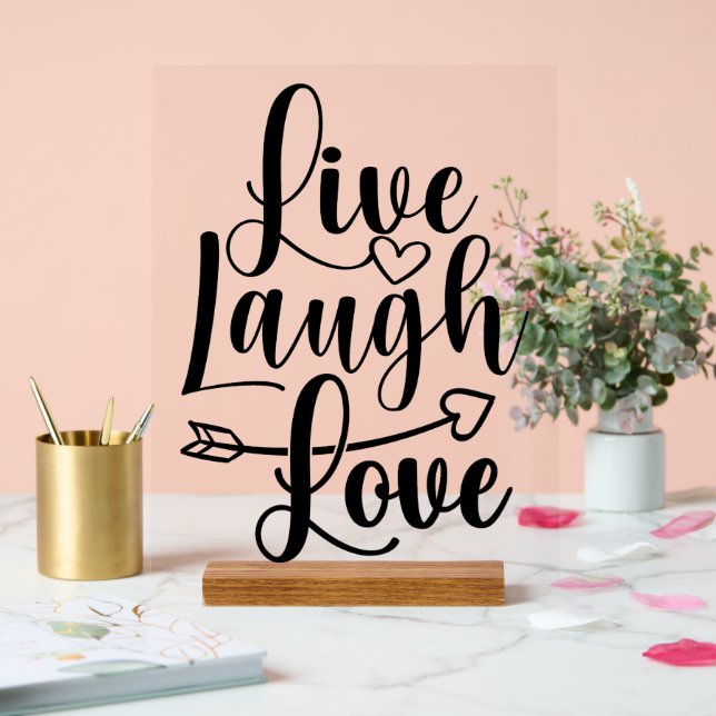 Señal Acrílica Live Laugh Love (Boda)