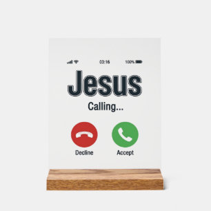 Señal Acrílica Llamada de Jesús Diseño de camiseta cristiana para
