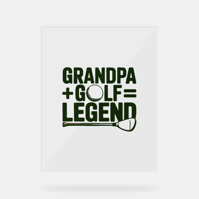 Señal Acrílica Llámame Abuelo, Mírame Golf (Anverso)