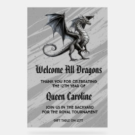 Señal Acrílica Llamar a todos los dragones Rótulo acrílico de cum