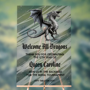 Señal Acrílica Llamar a todos los dragones Rótulo acrílico de cum