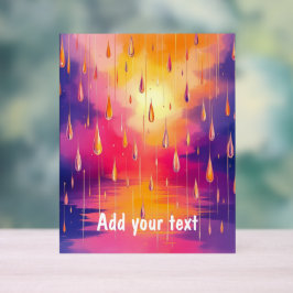 Señal Acrílica Lluvia Amarilla Azul Cae Naturaleza Color de agua