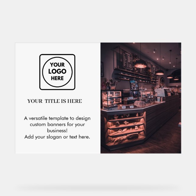 Señal Acrílica Logo blanco | Promoción de marca de fotos minimali (Anverso)