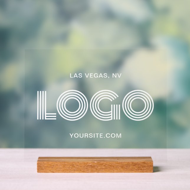 Señal Acrílica Logo rectangular blanco moderno (Neutral )