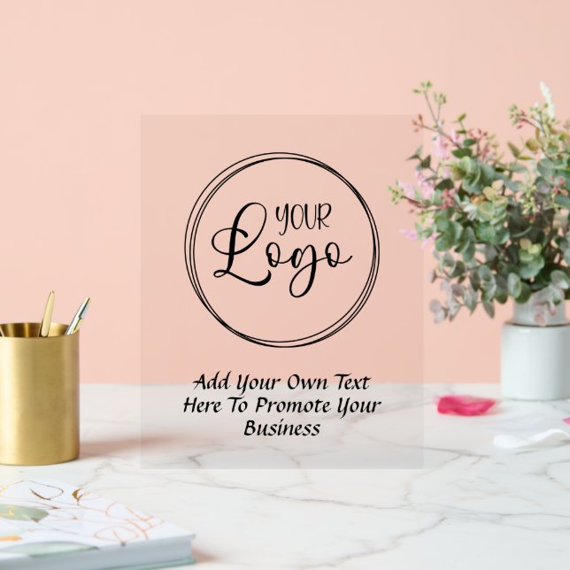 Señal Acrílica Logotipo de texto de promoción en negro (Boda)