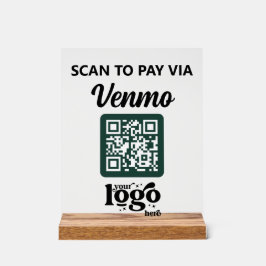 Señal Acrílica Logotipo profesional de la empresa Código QR Verde