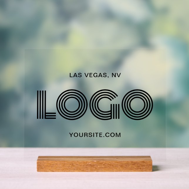 Señal Acrílica Logotipo rectangular moderno negro (Neutral )