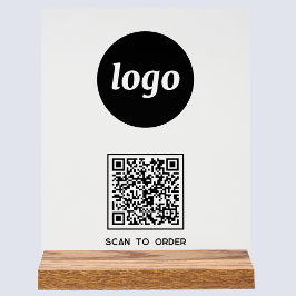 Señal Acrílica Logotipo simple Código QR Exploración para solicit