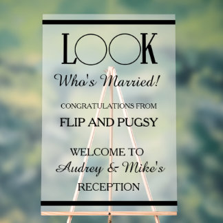 Señal Acrílica Look Who's Married Dog or Pets Photo