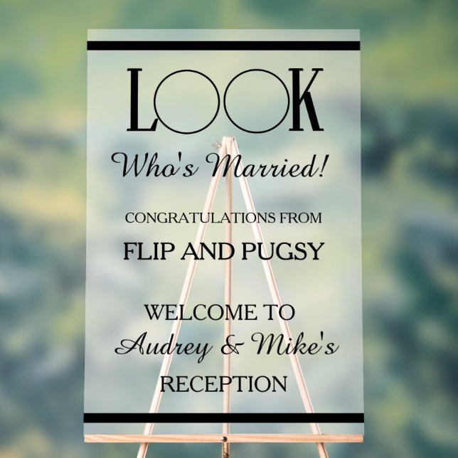 Señal Acrílica Look Who's Married Dog or Pets Photo (Neutral )