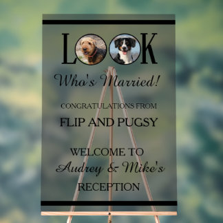 Señal Acrílica Look Who's Married Dog or Pets Photo