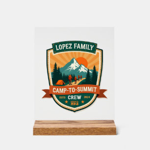 Señal Acrílica Lopez Family Camp-A-Crew de la Cima Diseño de Insi