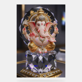 Señal Acrílica Lord Shree Ganesha Crystal & Diamond Escultura