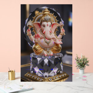 Señal Acrílica Lord Shree Ganesha Crystal & Diamond Escultura