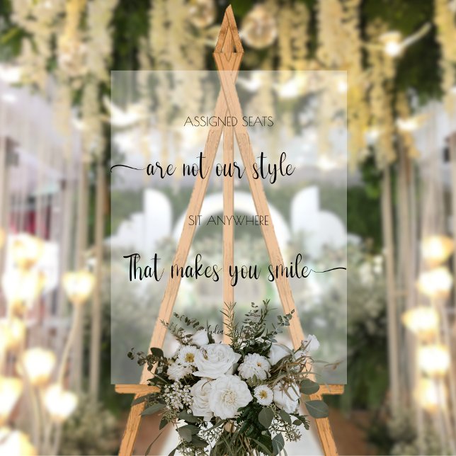 Señal Acrílica Los asientos asignados por el boda no son nuestro  (Subido por el creador)